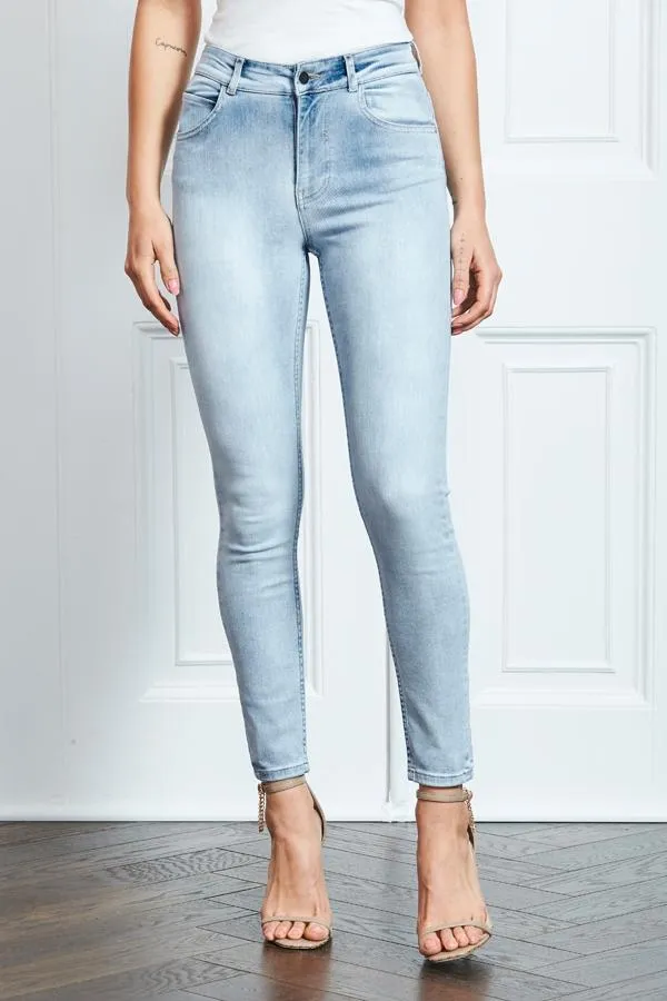 Sosandar Jeans and Jeggings Women Light Wash Perfect Skinny Jeans Light Wash