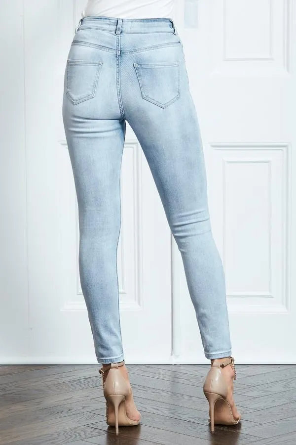 Sosandar Jeans and Jeggings Women Light Wash Perfect Skinny Jeans Light Wash