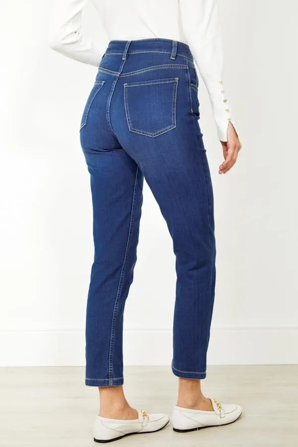 Sosandar Jeans and Jeggings Women Mid Blue Slim Leg Jeans Mid Blue