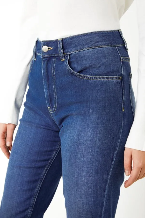 Sosandar Jeans and Jeggings Women Mid Blue Slim Leg Jeans Mid Blue
