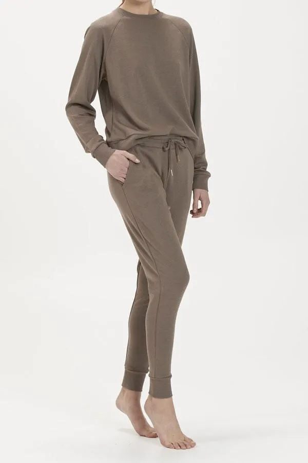 Sosandar Loungewear Women Mocha Slim Leg ChillOut Joggers