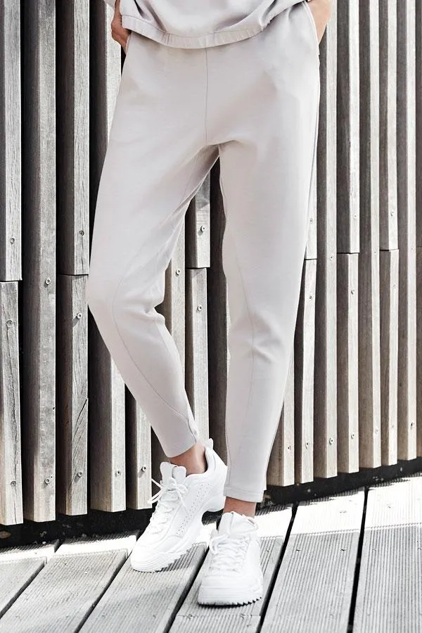 Sosandar Loungewear Women Stone Super Slim RestDay Joggers With Pockets