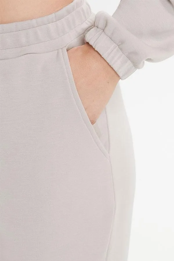 Sosandar Loungewear Women Stone Super Slim RestDay Joggers With Pockets