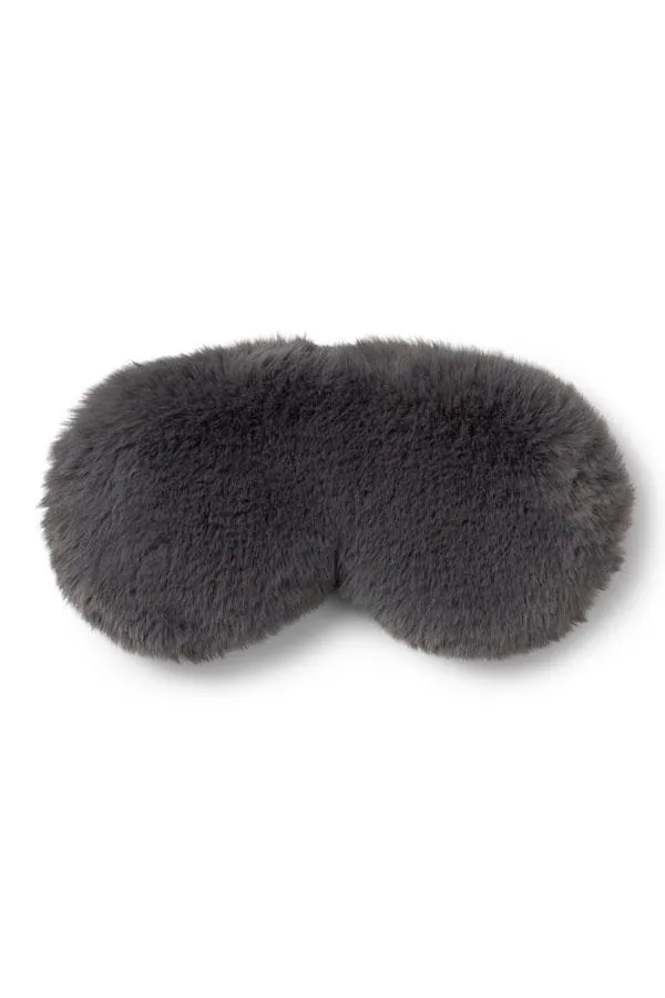 Sosandar Nightwear Women Charcoal Grey Luxe Satin and Faux Fur Eye Mask Charcoal Grey Sosandar Nightwear Women Charcoal Grey Luxe Satin and Faux Fur Eye Mask Charcoal Grey