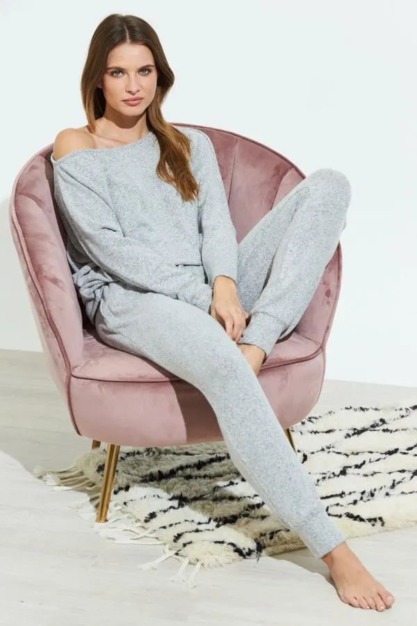 Sosandar Nightwear Women Light Grey Super Soft Loungewear Joggers Light Grey