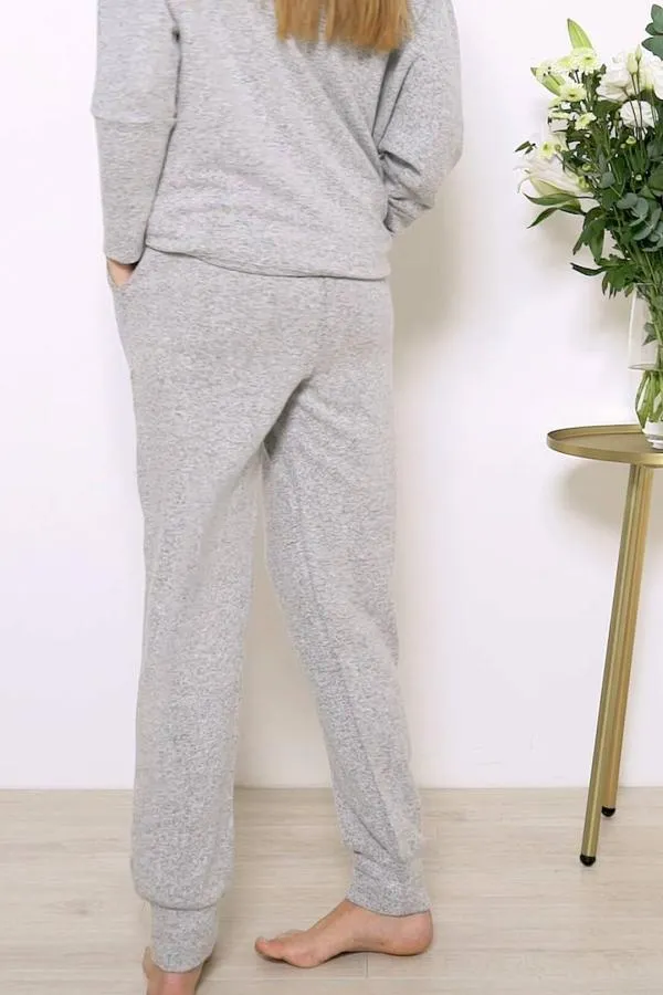 Sosandar Nightwear Women Light Grey Super Soft Loungewear Joggers Light Grey