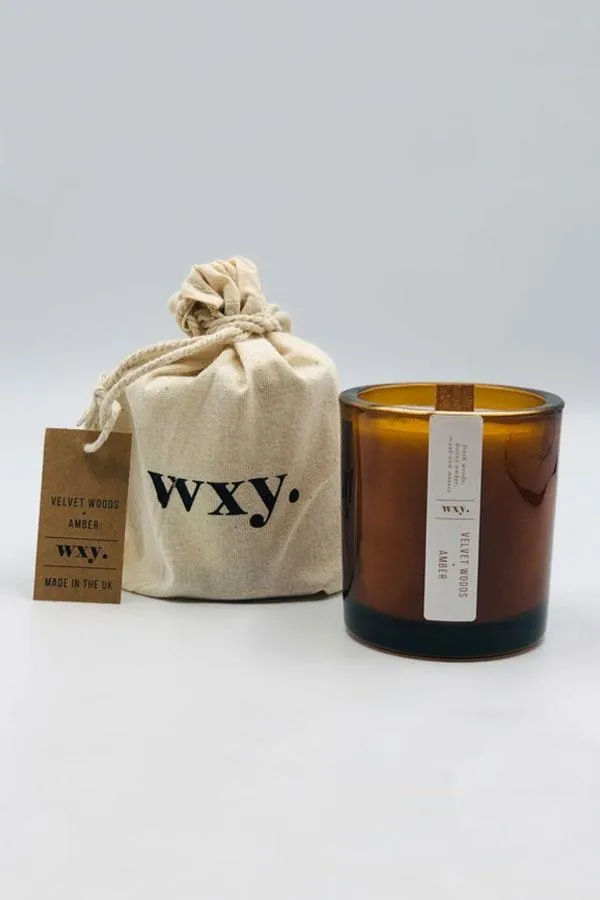 Sosandar Nightwear Women WXY Velvet Woods and Amber Wood Wick Candle