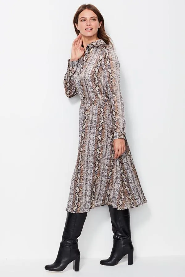 Sosandar Skirts Women Snake Print Pleated Skirt Sosandar Skirts Women Snake Print Pleated Skirt