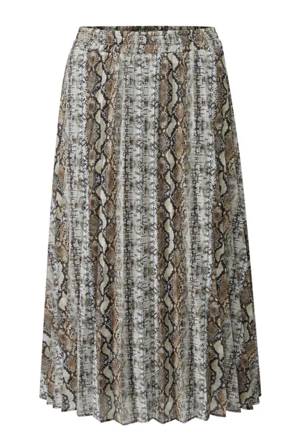 Sosandar Skirts Women Snake Print Pleated Skirt Sosandar Skirts Women Snake Print Pleated Skirt