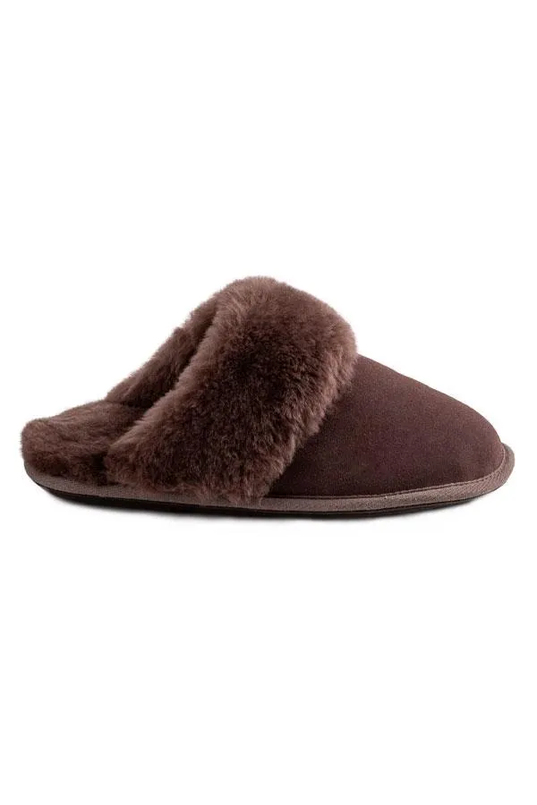 Sosandar Slippers Women Just Sheepskin Chocolate Brown Suede Mule Slippers Chocolate Brown Sosandar Slippers Women Just Sheepskin Chocolate Brown Suede Mule Slippers Chocolate Brown