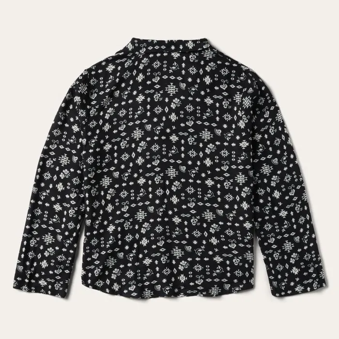 Southwestern Ditzy Print Blouse Black Women Stetson Blouses