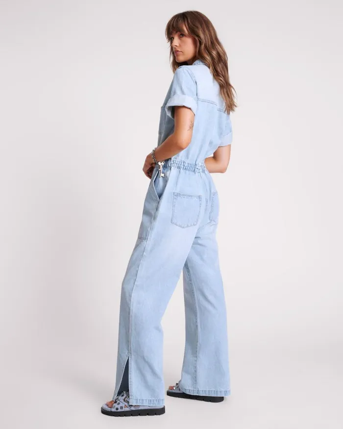 SPORTSTER BLUE VERONICA DENIM JUMPSUIT Women One Teaspoon Denim Jumpsuits SPORTSTER BLUE VERONICA DENIM JUMPSUIT Women One Teaspoon Denim Jumpsuits