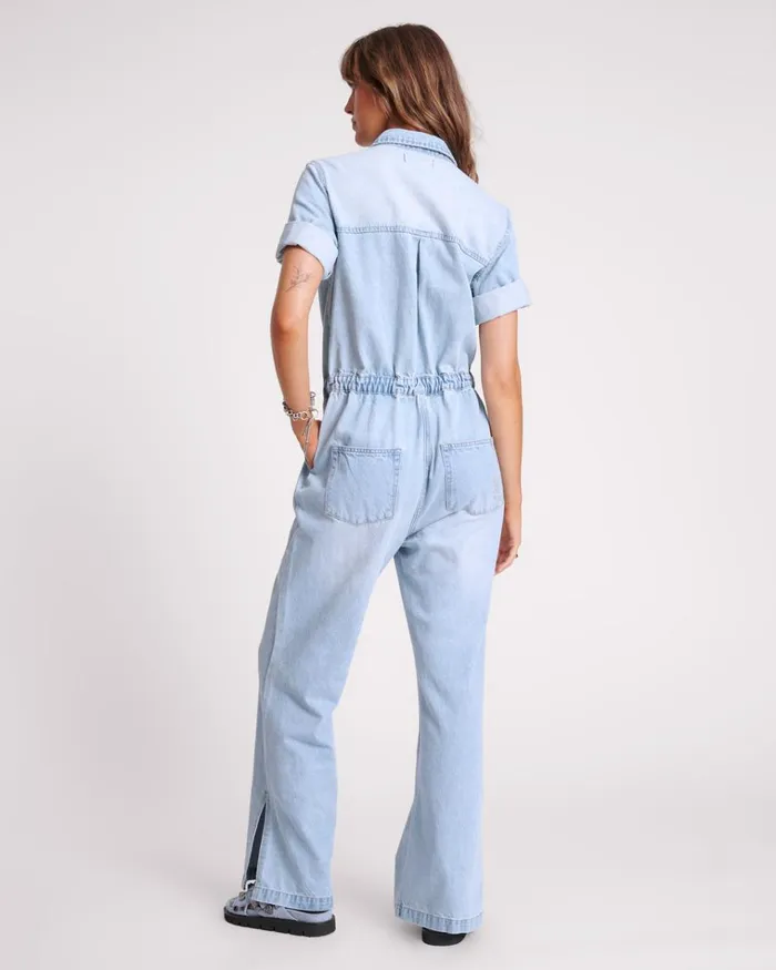 SPORTSTER BLUE VERONICA DENIM JUMPSUIT Women One Teaspoon Denim Jumpsuits SPORTSTER BLUE VERONICA DENIM JUMPSUIT Women One Teaspoon Denim Jumpsuits