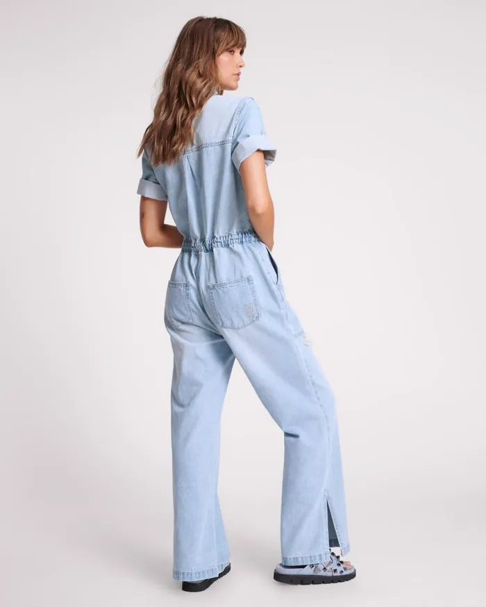 SPORTSTER BLUE VERONICA DENIM JUMPSUIT Women One Teaspoon Denim Jumpsuits SPORTSTER BLUE VERONICA DENIM JUMPSUIT Women One Teaspoon Denim Jumpsuits