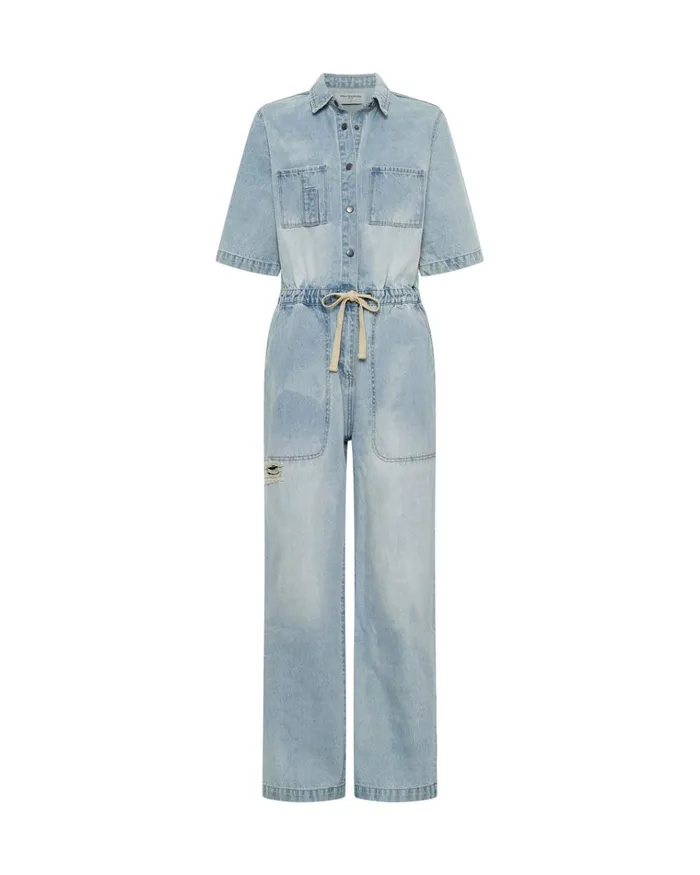 SPORTSTER BLUE VERONICA DENIM JUMPSUIT Women One Teaspoon Denim Jumpsuits SPORTSTER BLUE VERONICA DENIM JUMPSUIT Women One Teaspoon Denim Jumpsuits