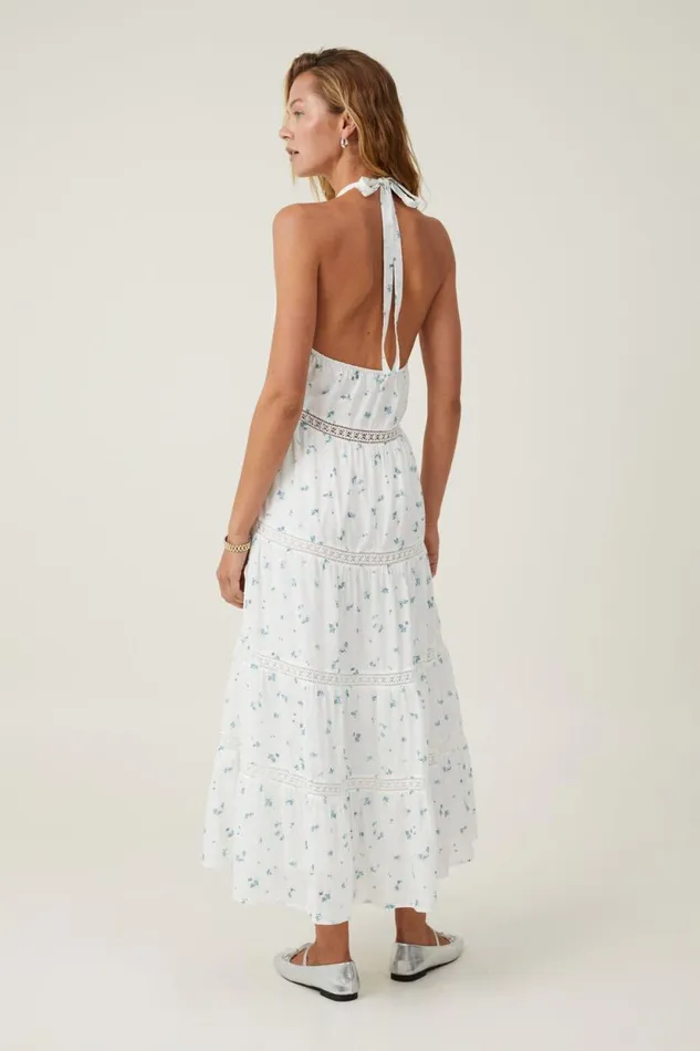 Stella Halter Maxi Dress Jovie Ditsy Blue Crush Women Cotton On Dresses
