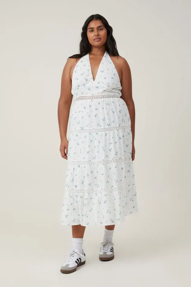 Stella Halter Maxi Dress Jovie Ditsy Blue Crush Women Cotton On Dresses
