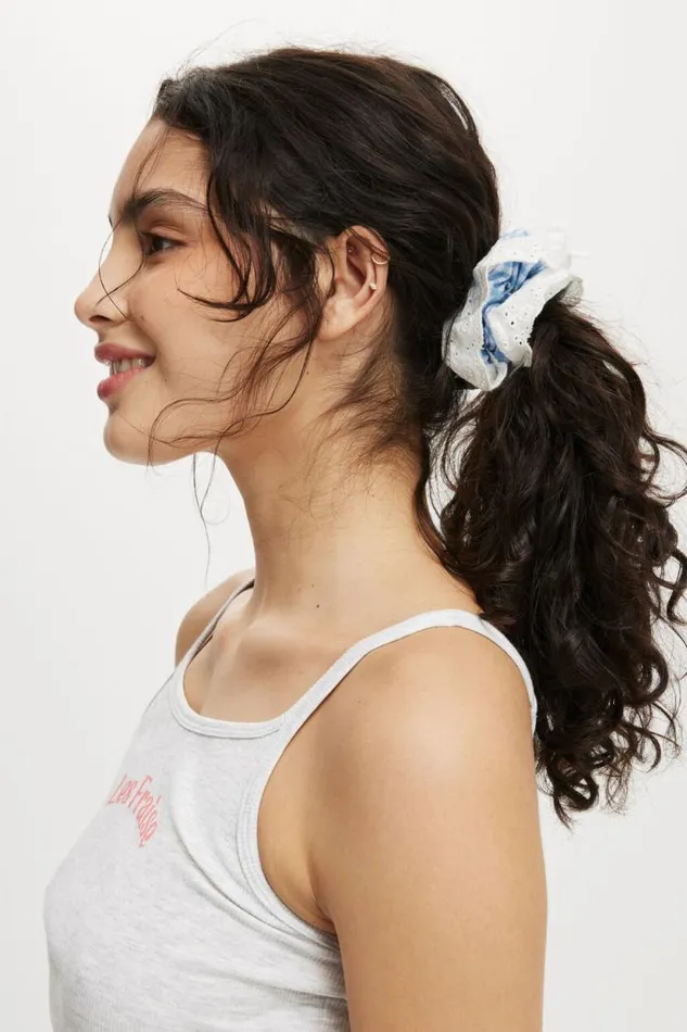 Stella Scrunchie Red Gingham Women Cotton On Hair Accessories