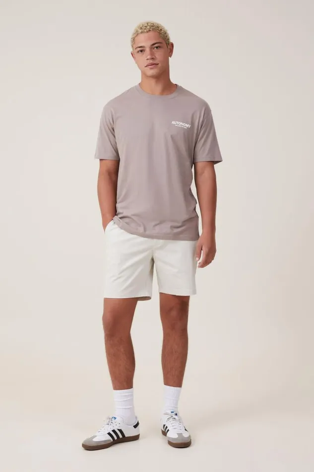 Straight Chino Short Washed Stone Men Cotton On Shorts
