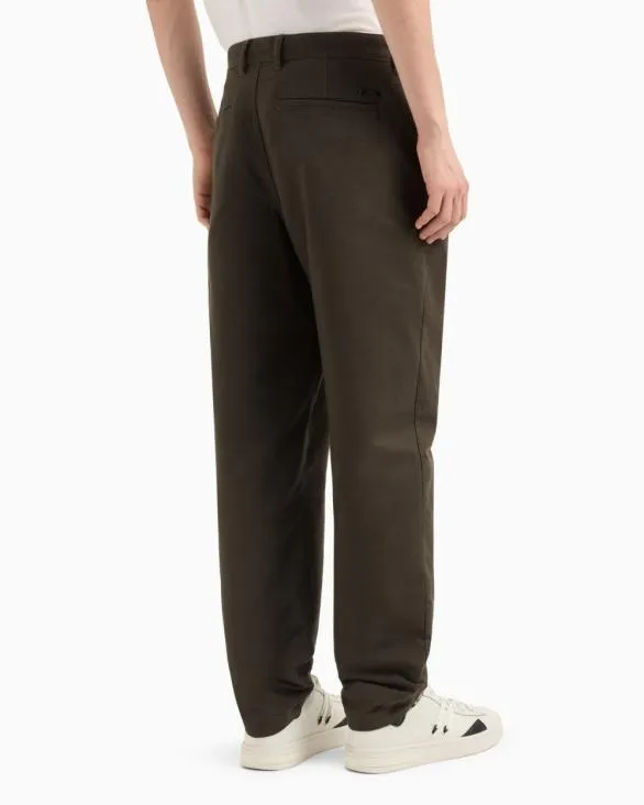 Stretch Cotton Cargo Pants Green Men Armani Trousers And Shorts Stretch Cotton Cargo Pants Green Men Armani Trousers And Shorts