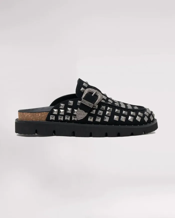 STUDDED BLACK PHOENIX SLIDES Women One Teaspoon Footwear STUDDED BLACK PHOENIX SLIDES Women One Teaspoon Footwear