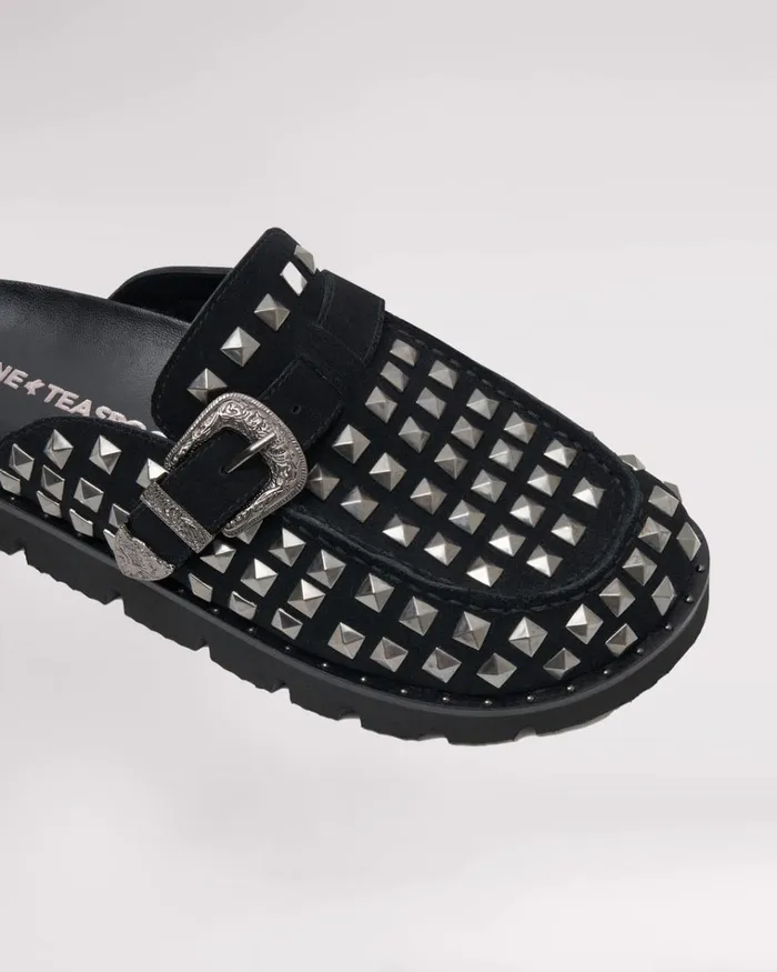 STUDDED BLACK PHOENIX SLIDES Women One Teaspoon Footwear STUDDED BLACK PHOENIX SLIDES Women One Teaspoon Footwear