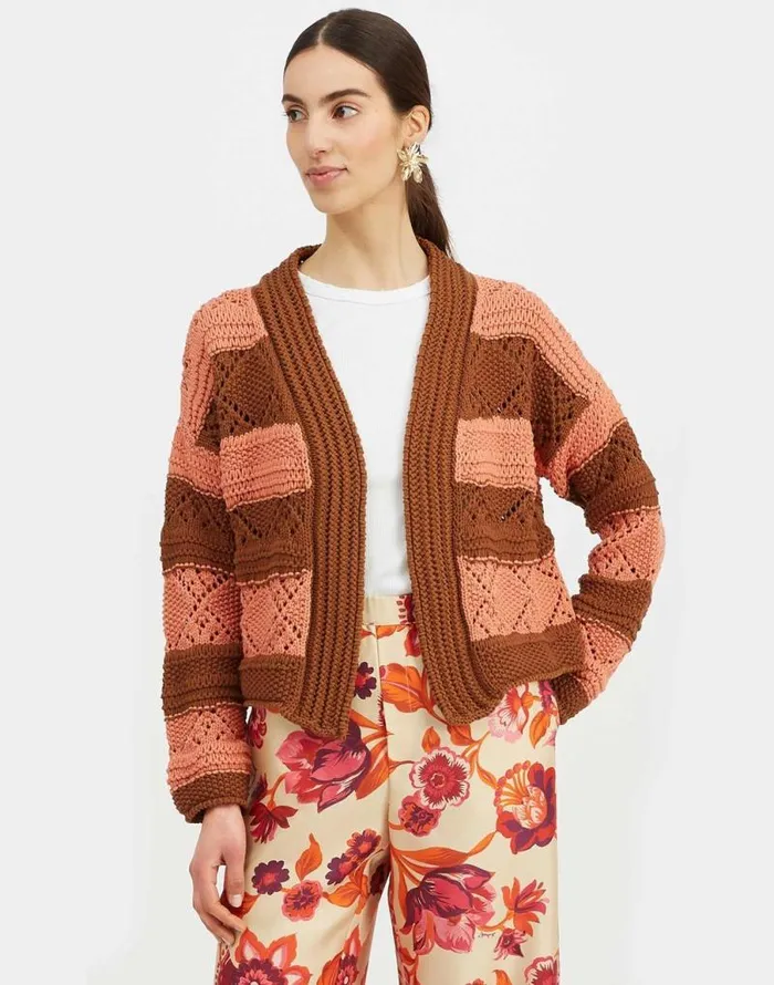 Summer Bolero Solid Pink Women La Double J Knitwear