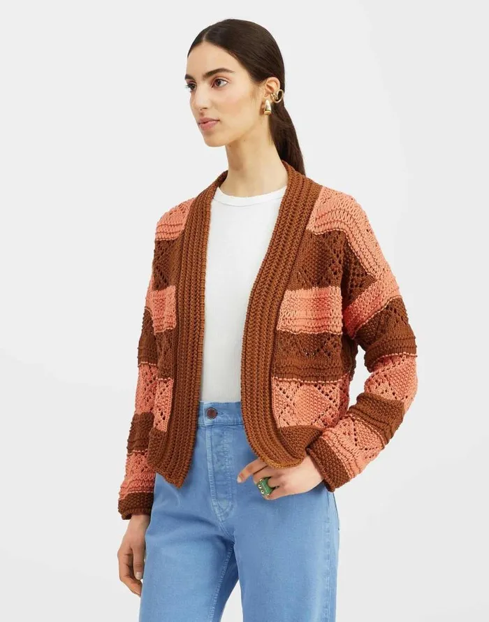 Summer Bolero Solid Pink Women La Double J Knitwear Summer Bolero Solid Pink Women La Double J Knitwear