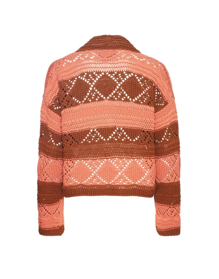 Summer Bolero Solid Pink Women La Double J Knitwear Summer Bolero Solid Pink Women La Double J Knitwear
