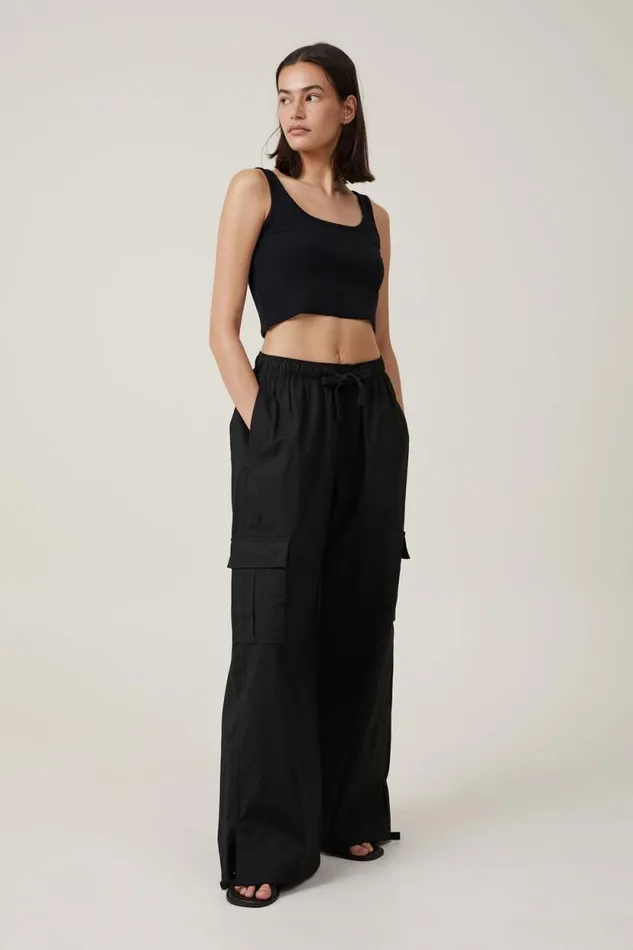 Summer Cargo Pant Black Women Cotton On Pants