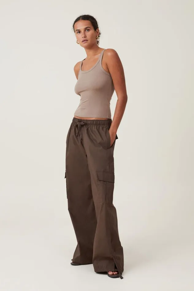 Summer Cargo Pant Dark Brown Women Cotton On Pants
