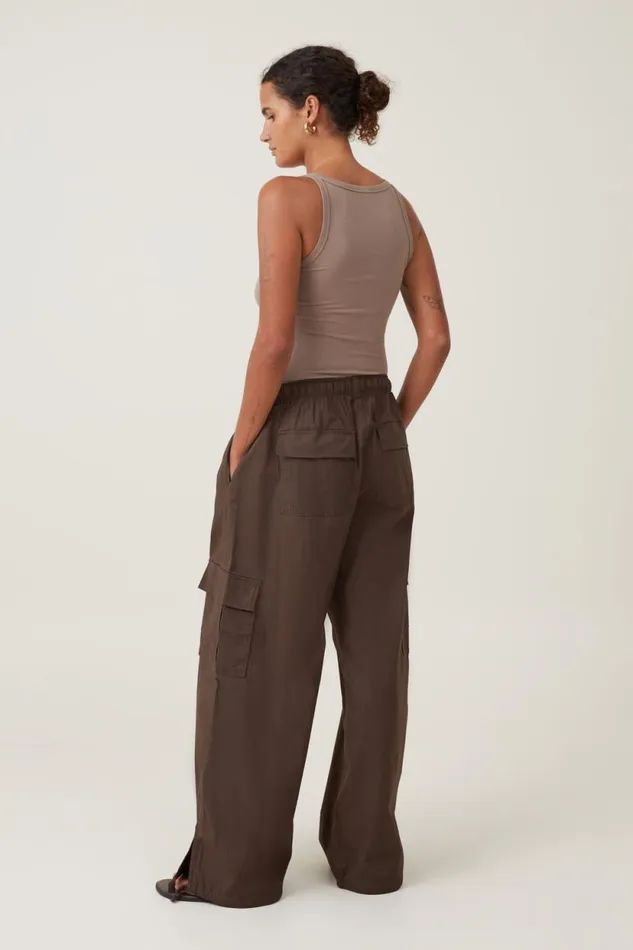 Summer Cargo Pant Dark Brown Women Cotton On Pants