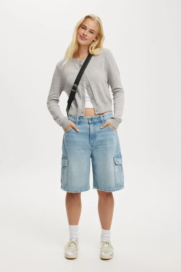 Super Baggy Cargo Denim Jort Cloud Blue Women Cotton On Shorts