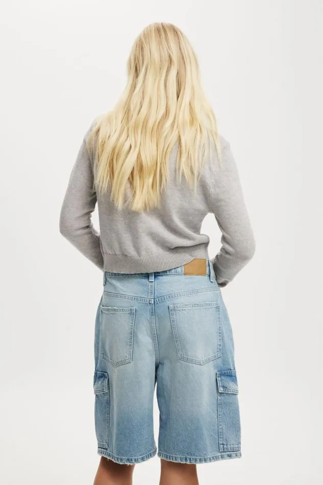 Super Baggy Cargo Denim Jort Cloud Blue Women Cotton On Shorts