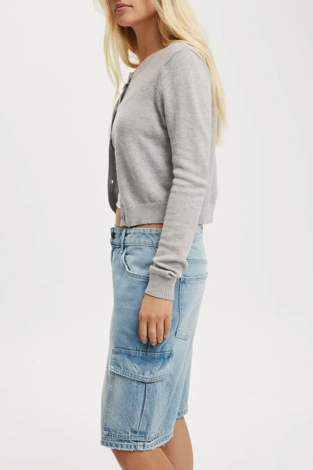 Super Baggy Cargo Denim Jort Cloud Blue Women Cotton On Shorts