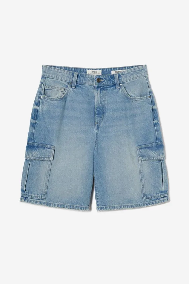 Super Baggy Cargo Denim Jort Cloud Blue Women Cotton On Shorts