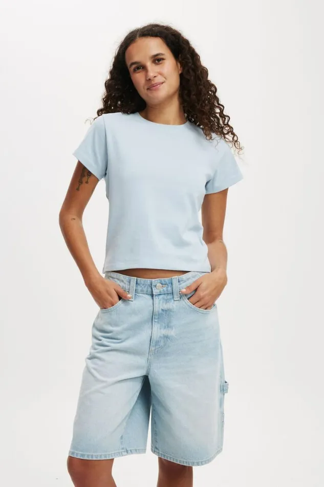 Super Baggy Carpenter Denim Jort Air Blue Women Cotton On Shorts