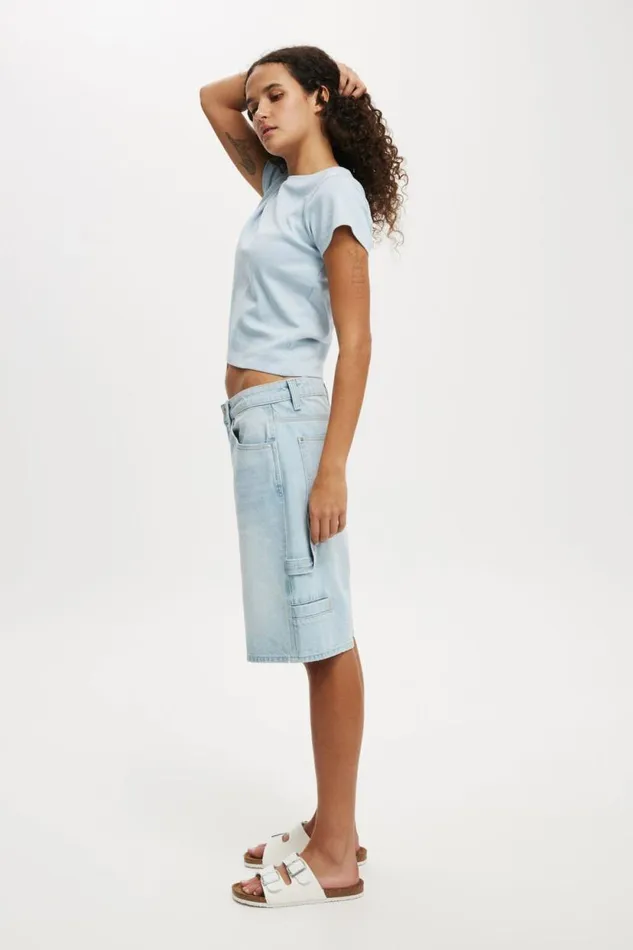 Super Baggy Carpenter Denim Jort Air Blue Women Cotton On Shorts