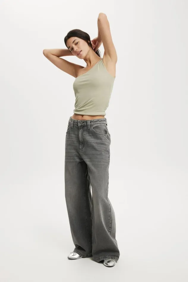 Super Baggy Jean Shadow Grey Women Cotton On Pants