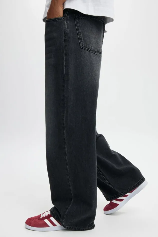 Super Baggy Jean Y2k Washed Black Men Cotton On Pants Super Baggy Jean Y2k Washed Black Men Cotton On Pants