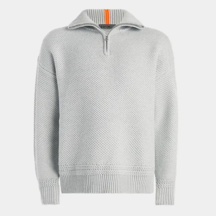 Sweaters Men GFORE RIBBED FUNNEL NECK MERINO WOOL QUARTER ZIP SWEATER Light Heather Grey Sweaters Men GFORE RIBBED FUNNEL NECK MERINO WOOL QUARTER ZIP SWEATER Light Heather Grey