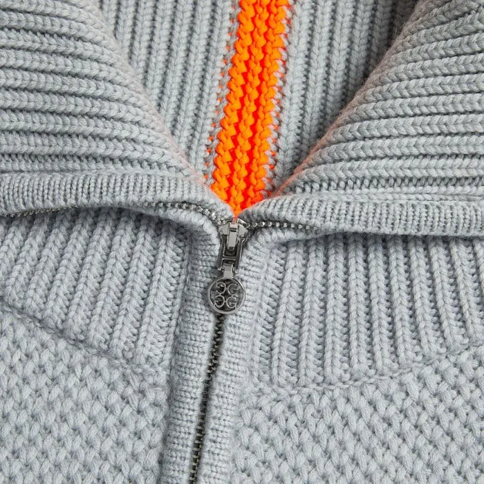 Sweaters Men GFORE RIBBED FUNNEL NECK MERINO WOOL QUARTER ZIP SWEATER Light Heather Grey Sweaters Men GFORE RIBBED FUNNEL NECK MERINO WOOL QUARTER ZIP SWEATER Light Heather Grey