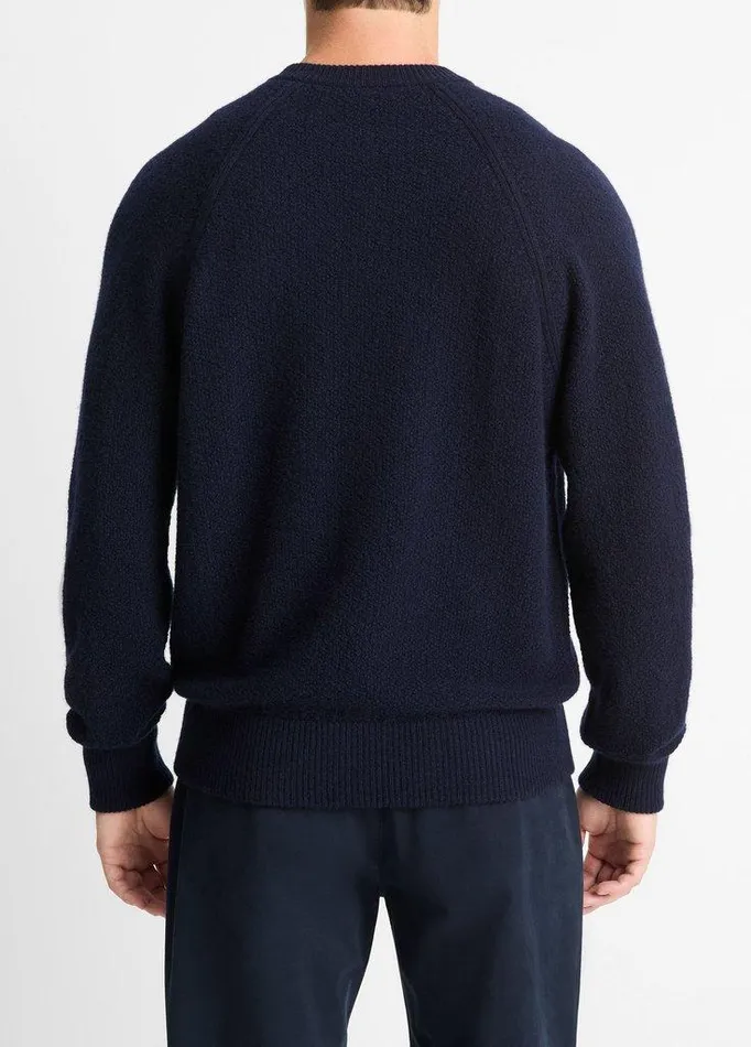 Sweaters Men Vince MicroBoucl WoolCashmere Sweater Coastal Blue Sweaters Men Vince MicroBoucl WoolCashmere Sweater Coastal Blue