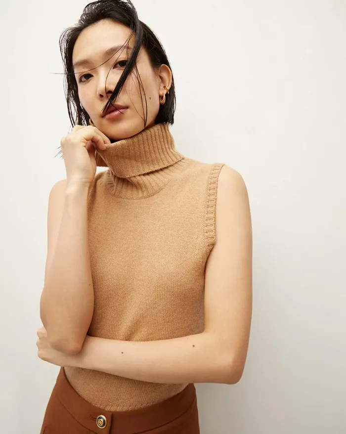 Sweaters Shop Veronica Beard Mazzy Cashmere Shell Camel