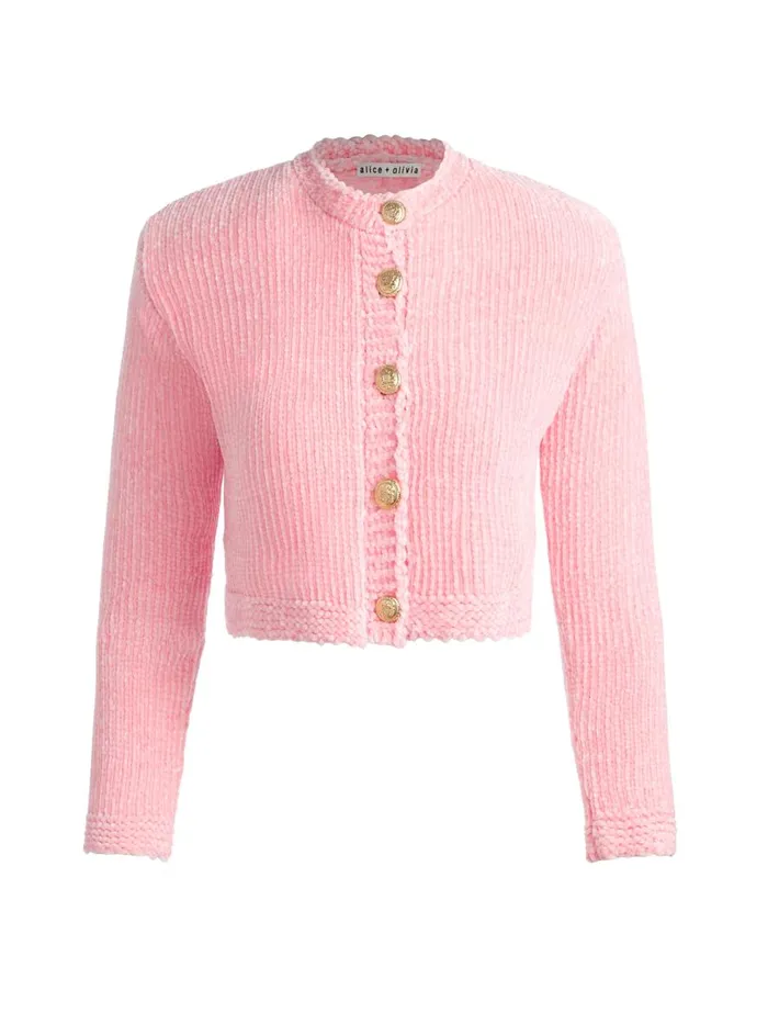 Sweaters Women Alice Olivia BREANNA CHUNKY KNIT CARDIGAN Black