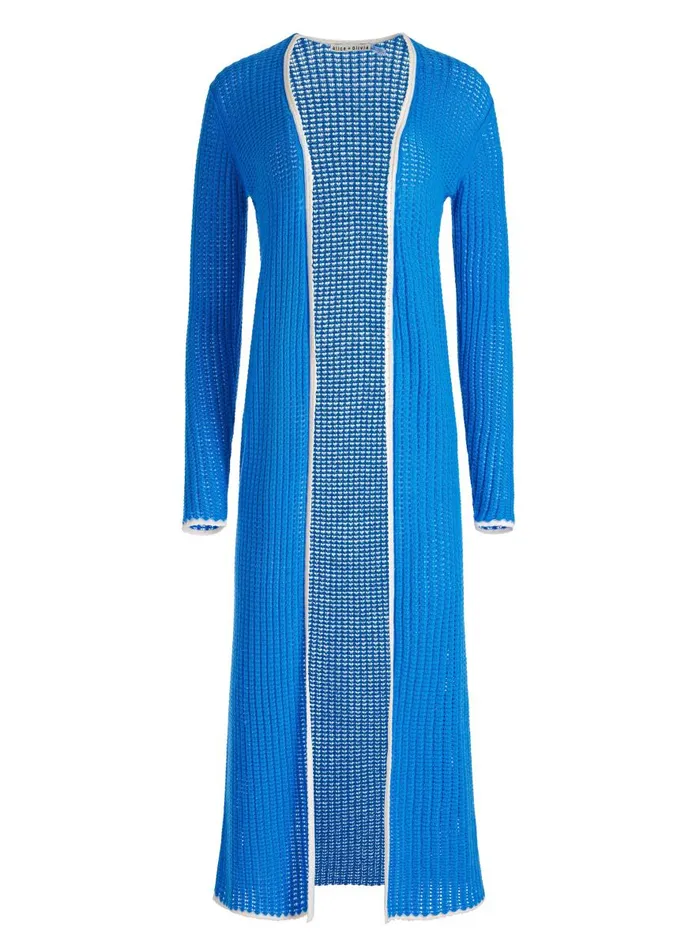 Sweaters Women Alice Olivia OREM DUSTER French Bluesoft White