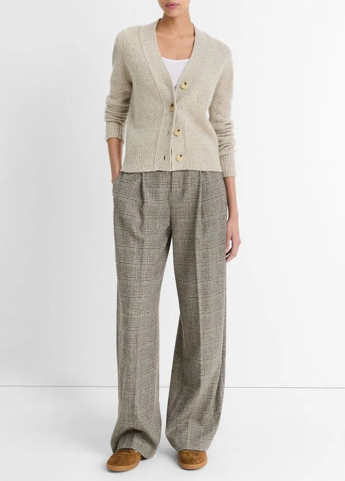 Sweaters Women Vince Cashmere Donegal Cardigan Biscuit Donegal