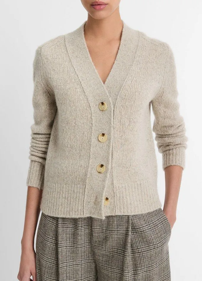 Sweaters Women Vince Cashmere Donegal Cardigan Biscuit Donegal Sweaters Women Vince Cashmere Donegal Cardigan Biscuit Donegal