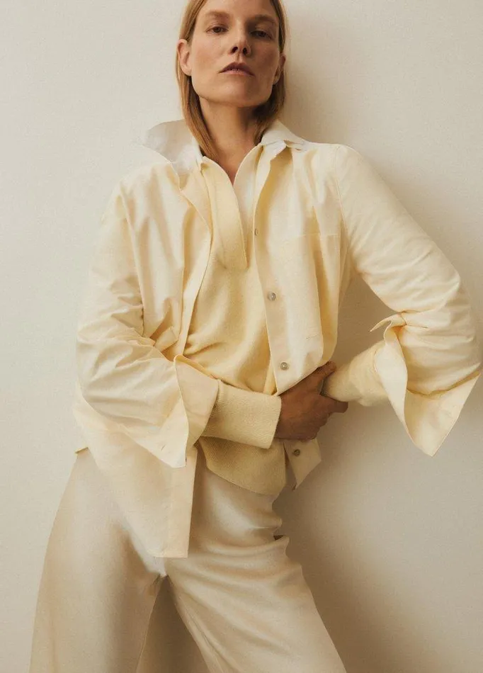 Sweaters Women Vince ContrastCollar WoolBlend Polo Sweater Butteroff White Sweaters Women Vince ContrastCollar WoolBlend Polo Sweater Butteroff White