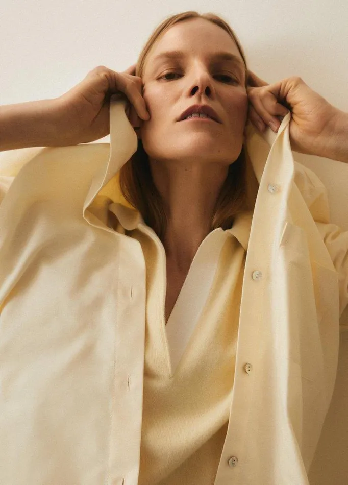 Sweaters Women Vince ContrastCollar WoolBlend Polo Sweater Butteroff White Sweaters Women Vince ContrastCollar WoolBlend Polo Sweater Butteroff White